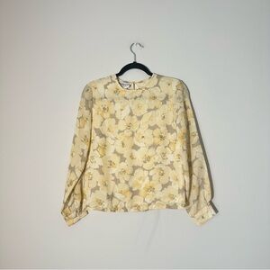 Pendleton long sleeve floral yellow/tan blouse